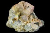 Quartz Encrusted Yellow/Green Cubic Fluorite - Morocco #104597-1